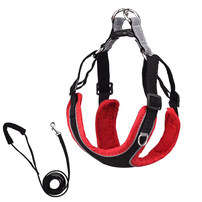 Chic Suede Dog Harness & Leash